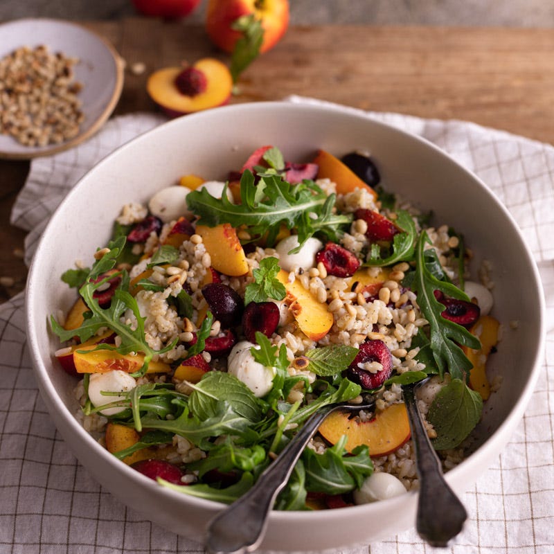 Nektarinen-Reis-Salat