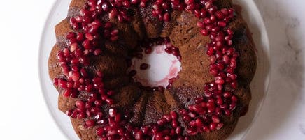 Apple Spice Bundt Cake with Pomegranate Glaze