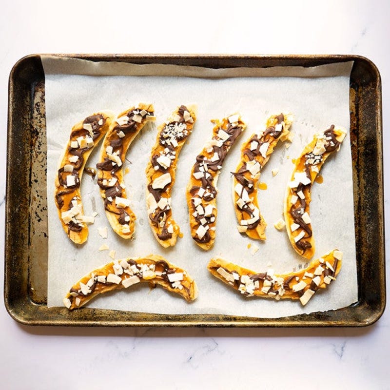 Photo de Barres glacées au beurre d’arachide, au caramel et à la banane chocolatée par WW