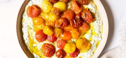 Roasted Tomatoes over Herbed Ricotta Dip