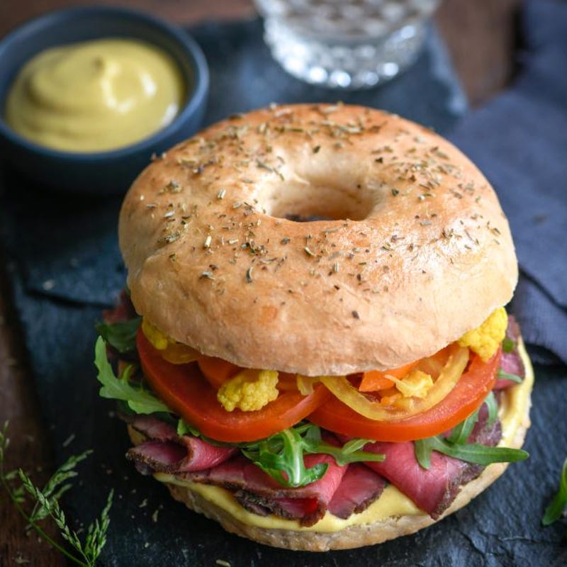 Foto van Bagel met rosbief door WW