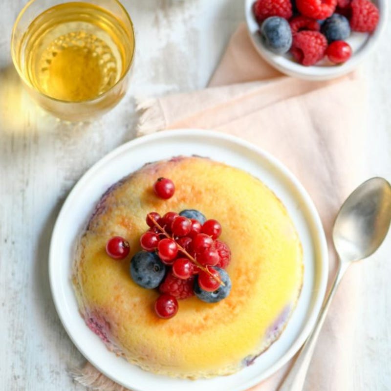 Foto van Vanillepudding met rood fruit door WW