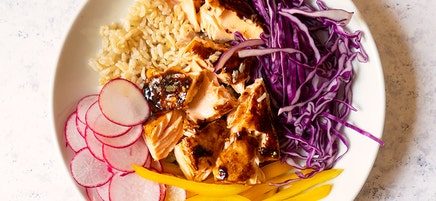 Glazed Salmon Brown Rice Bowl