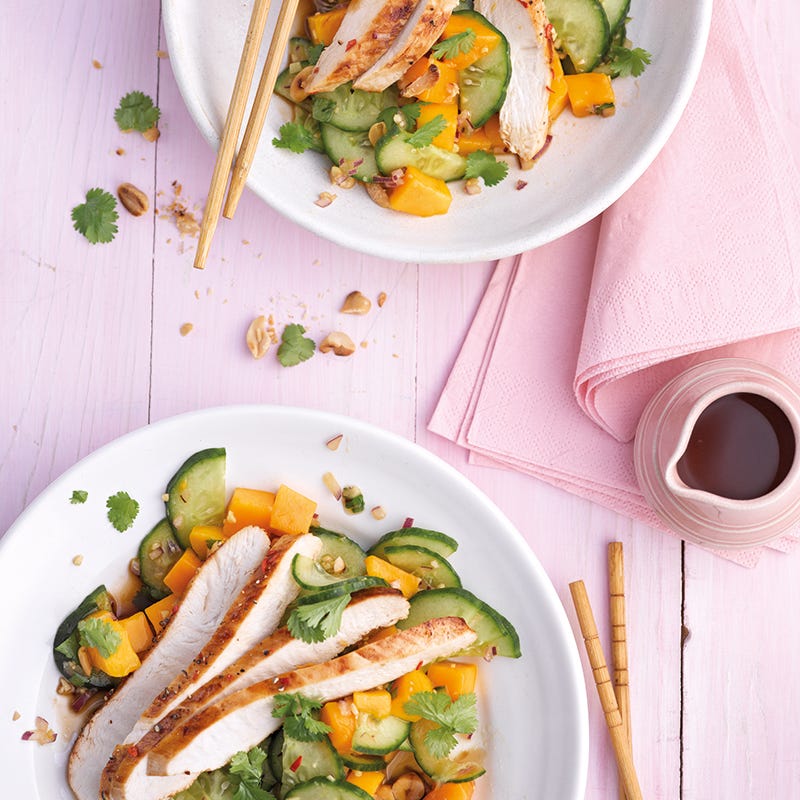 Foto van Aziatische salade met kipreepjes door WW