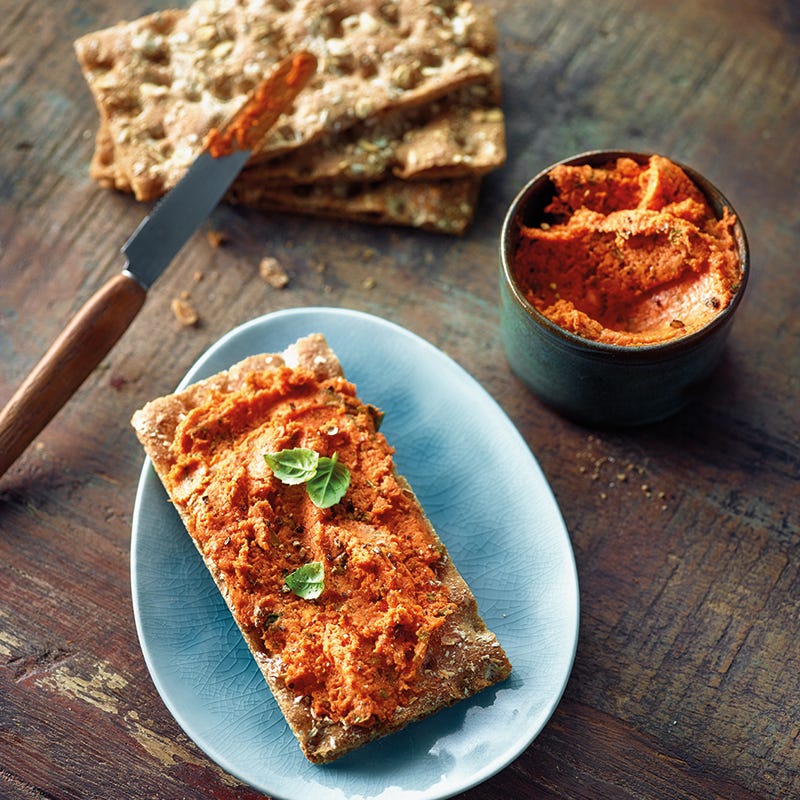 Foto van Knäckebröd met tomaten-kruidenboter door WW