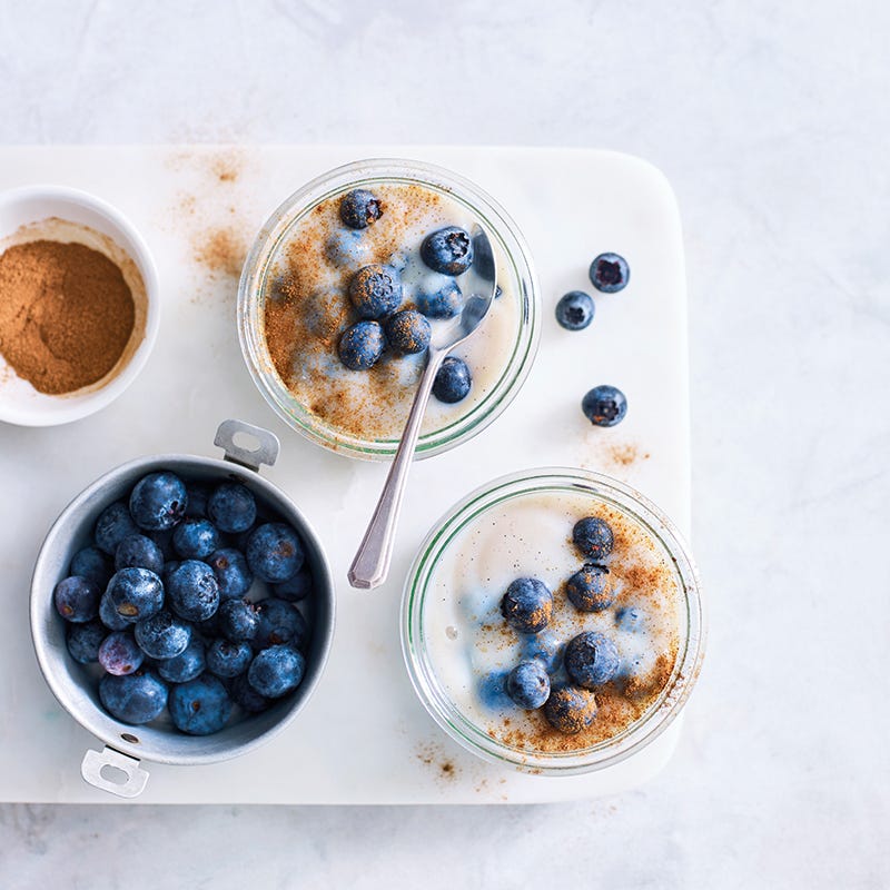 Foto van Vanillepudding met blauwe bessen door WW