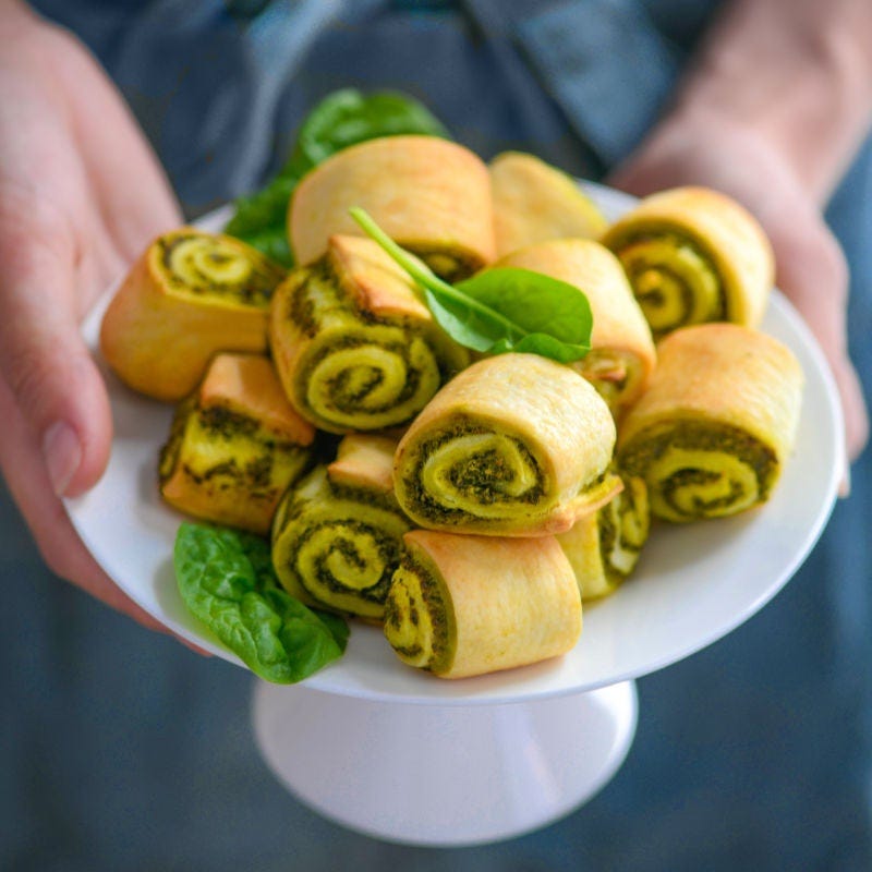 Roulés aux épinards