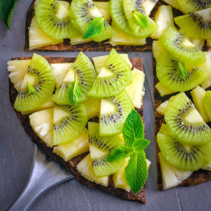 Tarte cacao, ananas et kiwi