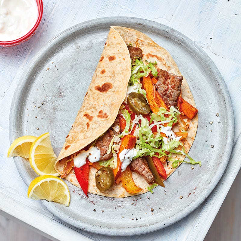 Foto van Fajita’s met biefstuk en zoete aardappel door WW
