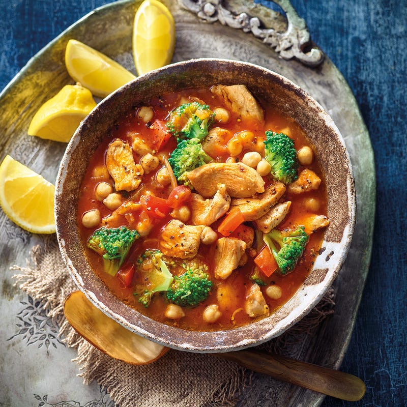 Orientalischer Kichererbsentopf mit Hähnchen