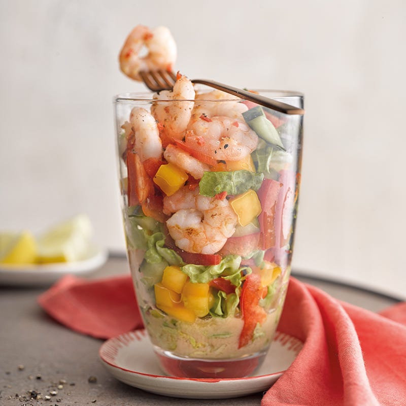 Foto van Frisse salade met pittige garnalen door WW