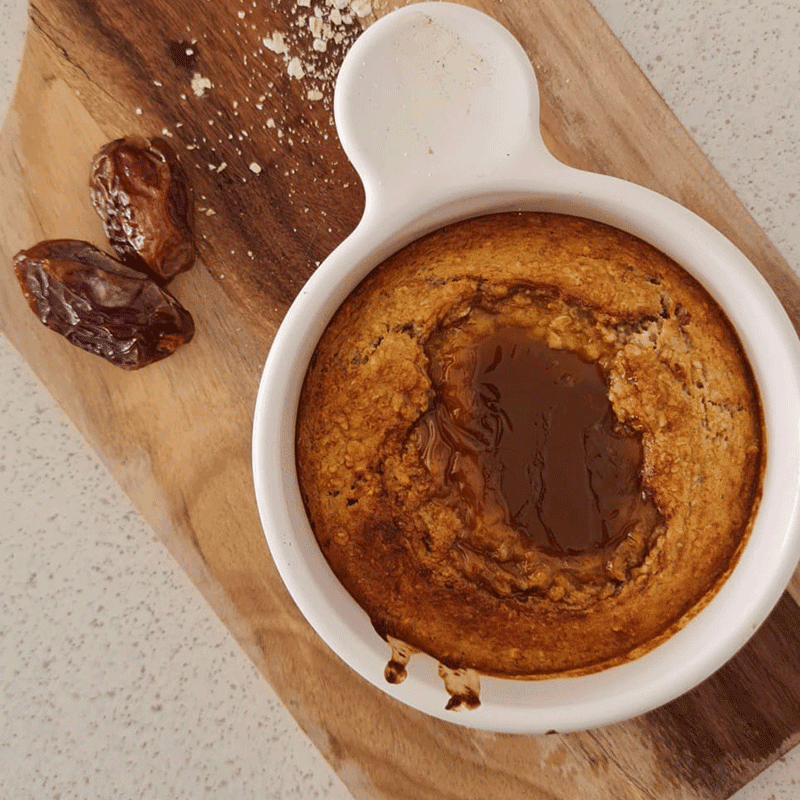 Banana and salted caramel pudding