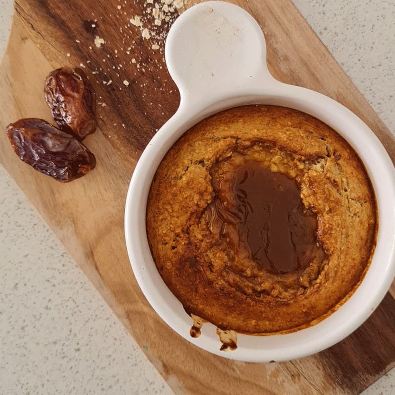 Banana and salted caramel pudding