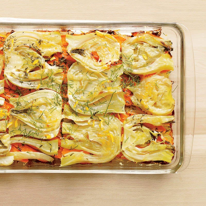 Photo de Gratin de fenouil et de carottes au pecorino, à l’orange et au thym par WW