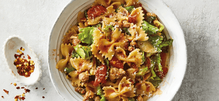 Tuscan pork and cabbage pasta