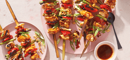 Kung pao chicken skewers