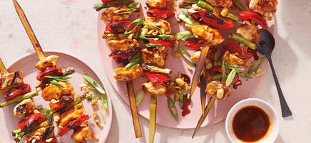 Kung pao chicken skewers