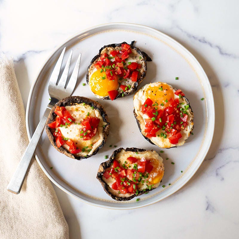 Grilled portobello egg cups