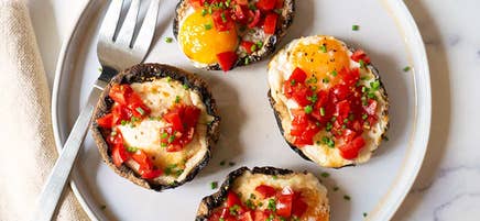 Grilled portobello egg cups