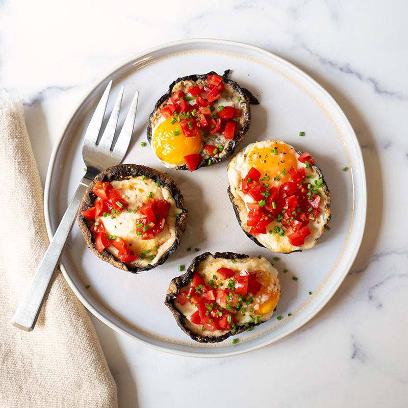 Grilled portobello egg cups