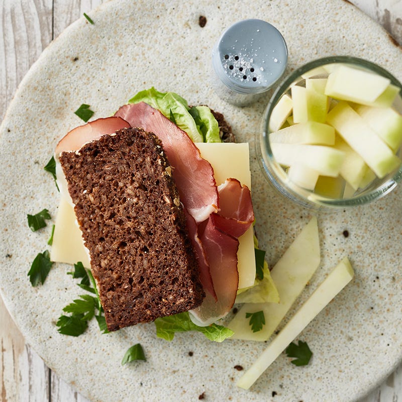 Herzhafte Schinken-Käse-Stulle