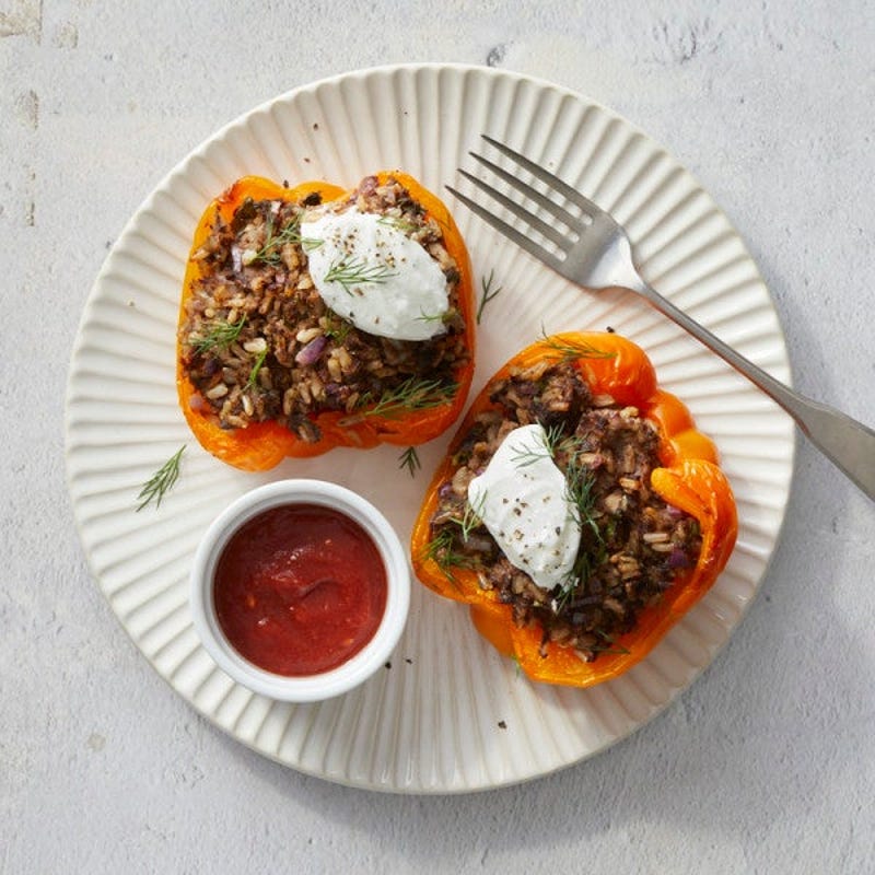 Photo of Beef and Rice–Stuffed Bell Peppers with Tomato Sauce by WW
