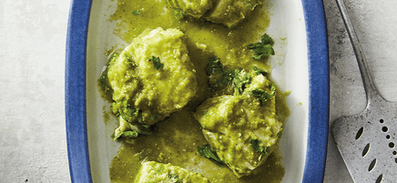 Salsa verde braised fish