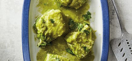 Salsa verde braised fish