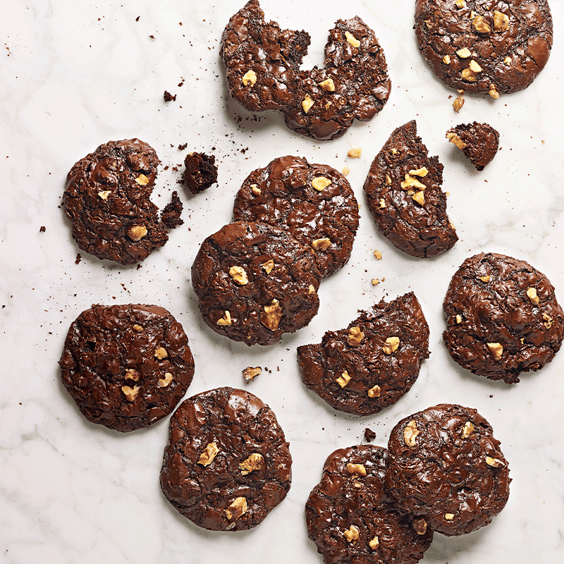 Chewy chocolate walnut cookies