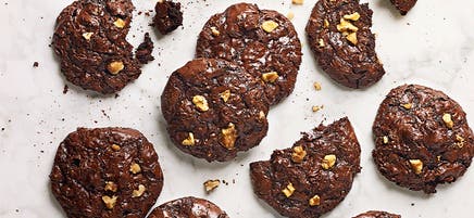 Chewy chocolate walnut cookies