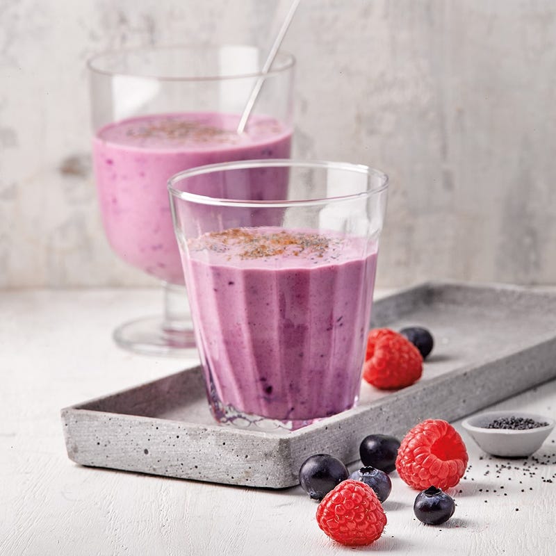 Smoothie aux fruits rouges et au son d'avoine
