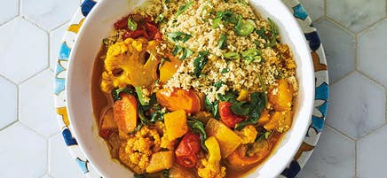 Moroccan vegetables with herbed couscous