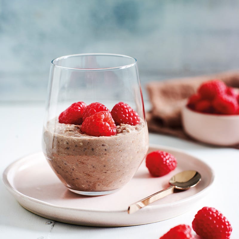 Overnight Oats mit Himbeeren