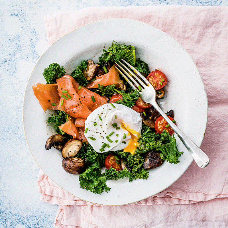 Smoked salmon breakfast bowl