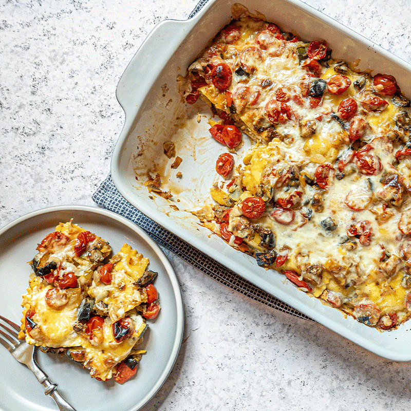 Ratatouille ravioli bake