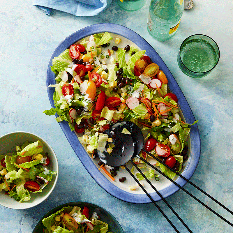 Black bean and corn salad with creamy dressing