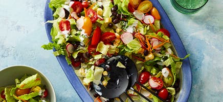 Black bean and corn salad with creamy dressing