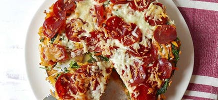 Tarte aux « spaghettis » de courge musquée