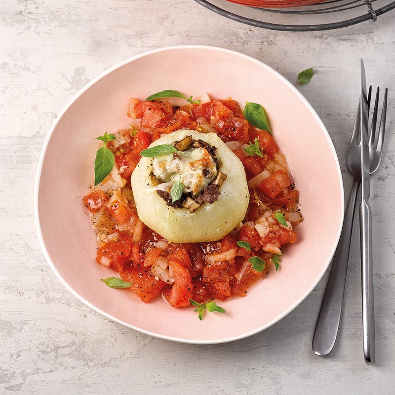 Choux-raves farcis au bœuf à la sauce il sugo