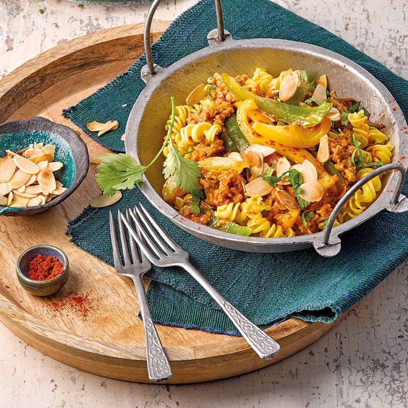 Pâtes de légumes aux poivrons à l'orientale