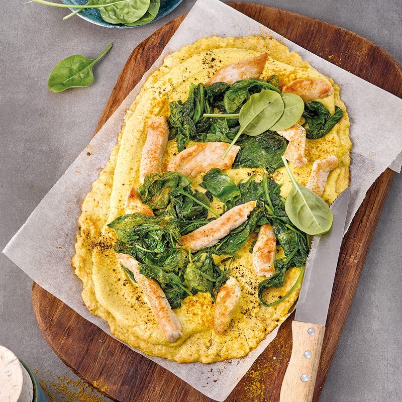 Pizza de chou-fleur à l'indienne