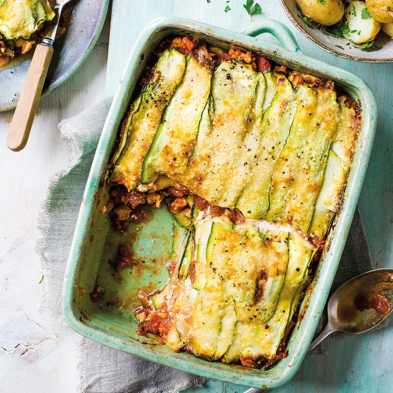 Lasagne de courgettes et pomme de terre à la dinde hachée