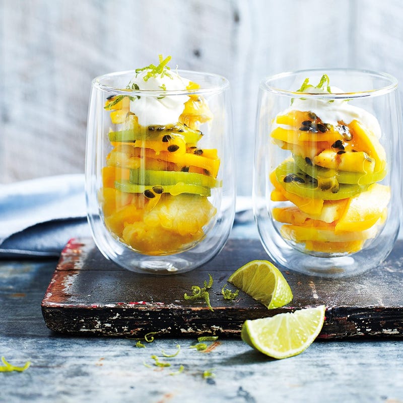 Fruits tropicaux au yaourt