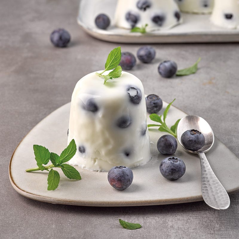 Flan au yaourt et myrtilles