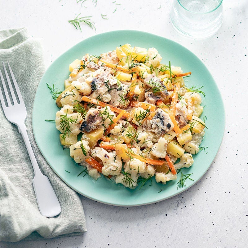 Jardinière de légumes aux sardines