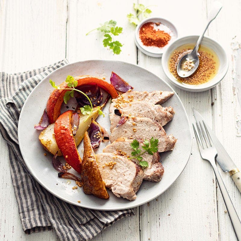 Porc au four et légumes d'automne
