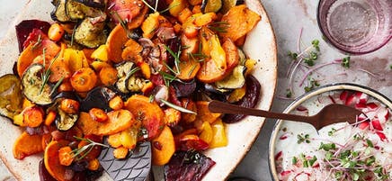 Légumes colorés à la friteuse à air chaud