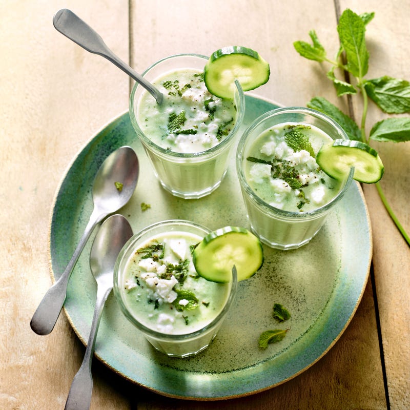 Foto van Gazpacho met komkommer en feta door WW