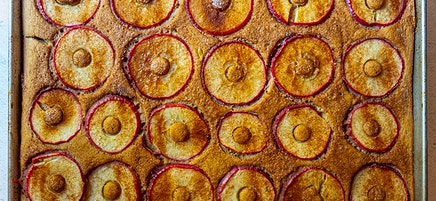 Four-Ingredient Cinnamon-Apple Sheet Pan Pancakes