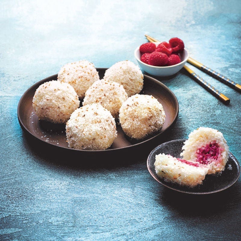 Boules de coco aux framboises